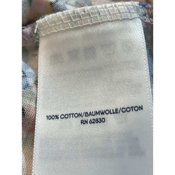 Land's End 100% Cotton floral v neck tee XL - Picture 5 of 10